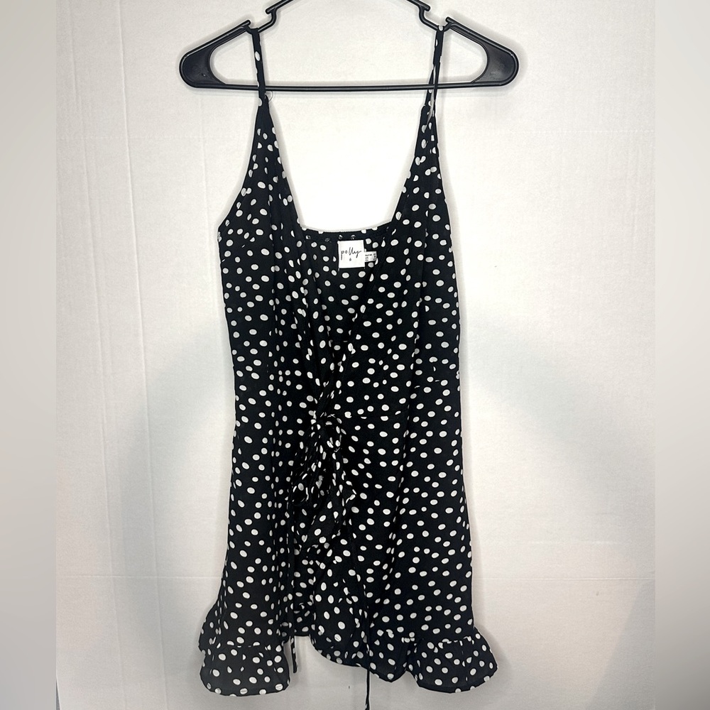 US 8 Polly’s polka dot wrap dress